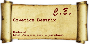 Czvetics Beatrix névjegykártya